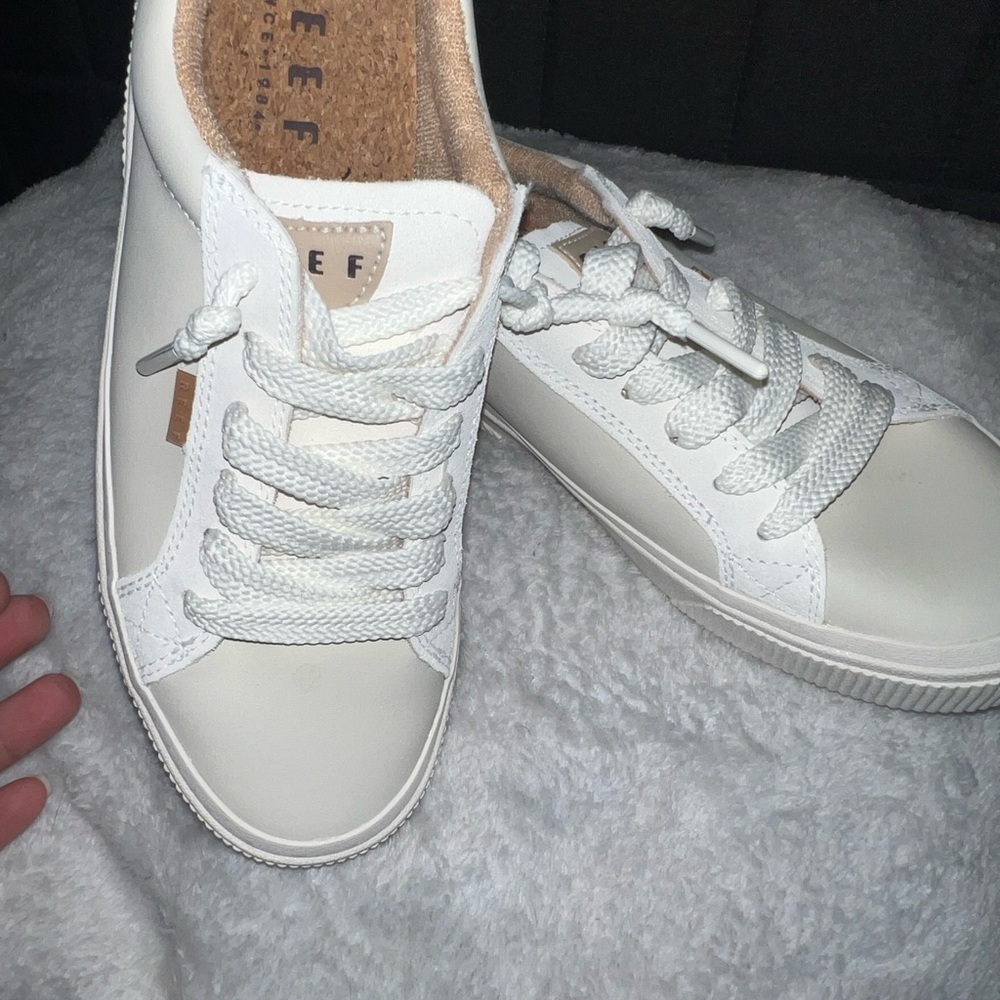 Reef lay day dawn sneakers white with cheetah print woman’s size 8 - Picture 7 of 8